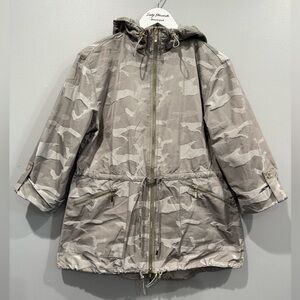Chico's Zenergy Gray Camo Rain hoodie  Jacket/ size 0|